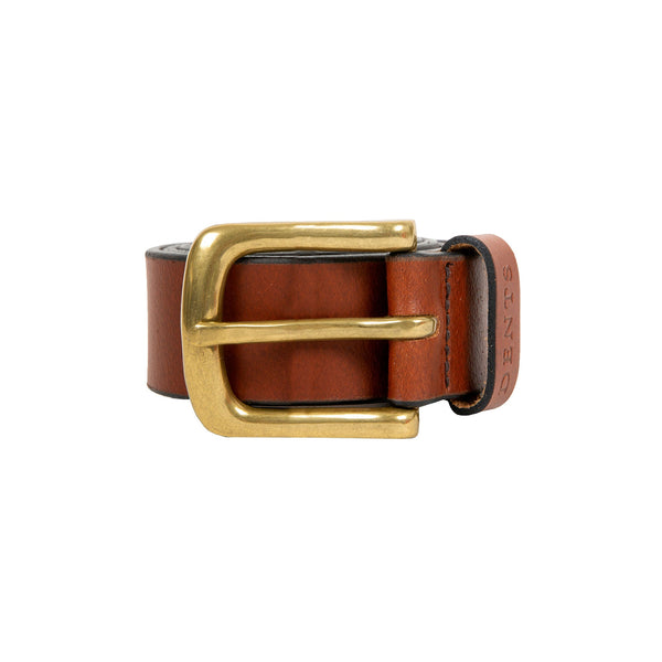 Dents Men’s Heritage Lined Full-Grain Leather Belt With Antique Brass Buckle