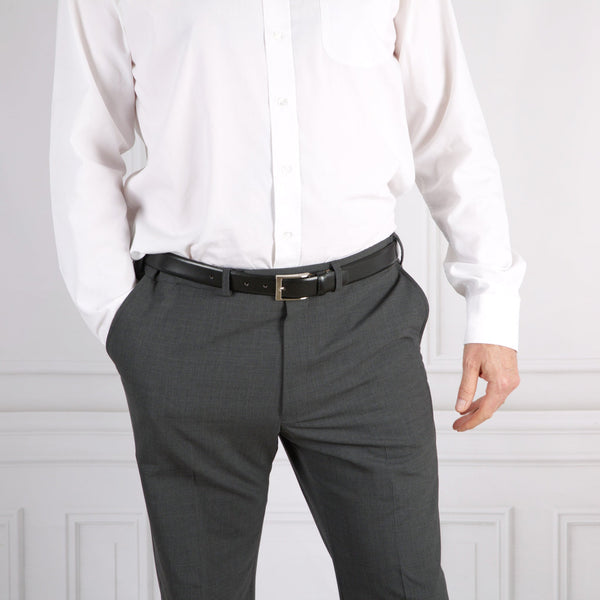 Dents Men’s Heritage Lined Full-Grain Leather Belt With Satin Nickel Buckle