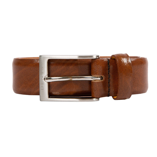 Dents Men’s Heritage Lined Full-Grain Leather Belt With Satin Nickel Buckle