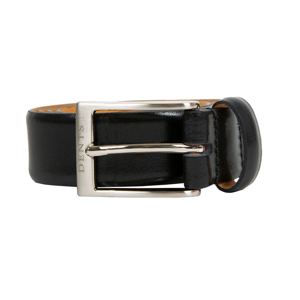 dents Men’s Heritage Lined Full-Grain Leather Belt with Satin Nickel Buckle