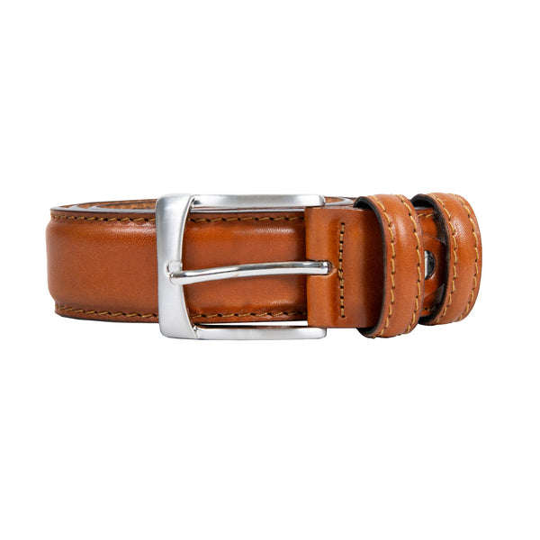 dents Men’s Heritage Lined Full-Grain Leather Belt with Satin Nickel Buckle