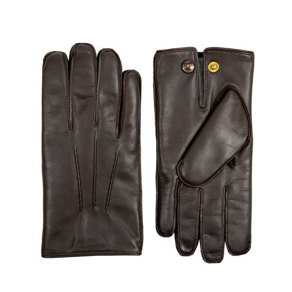 Dents Men's Heritage Three-Point Fur-Lined Leather Gloves