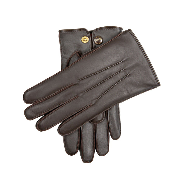 dents Men’s Heritage Touchscreen Three-Point Fur-Lined Leather Gloves
