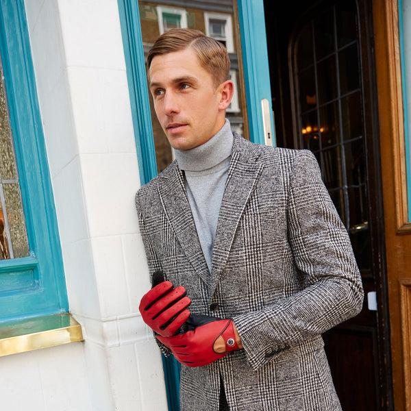 Dents Men's Heritage Two-Colour Leather Driving Gloves