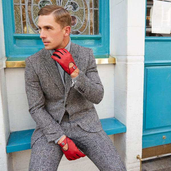 Dents Men's Heritage Two-Colour Leather Driving Gloves