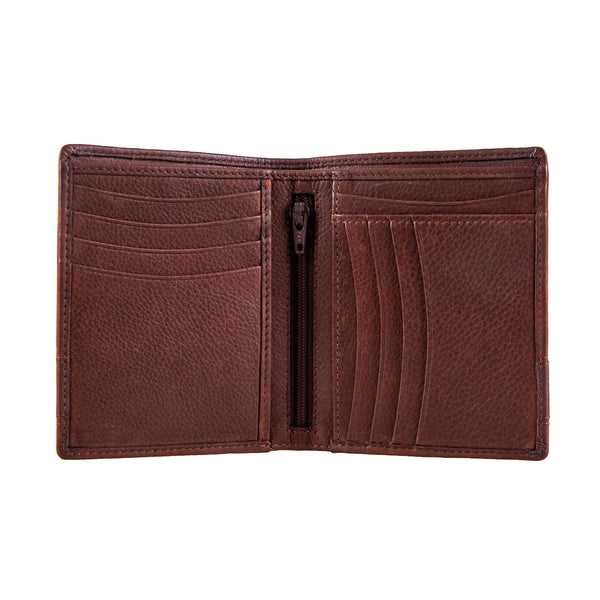 Dents Men's Pebble Grain Leather Bifold Wallet With RFID Blocking And Zipped