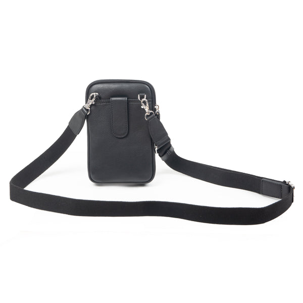 Dents Men's Pebble Grain Leather Crossbody Phone Bag