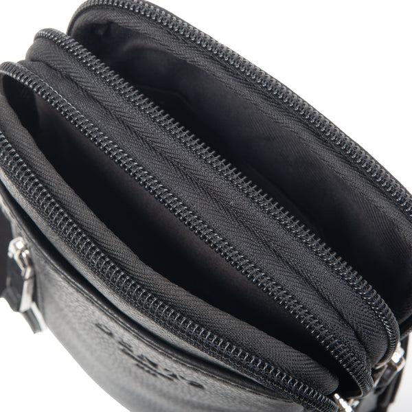 Dents Men's Pebble Grain Leather Crossbody Phone Bag