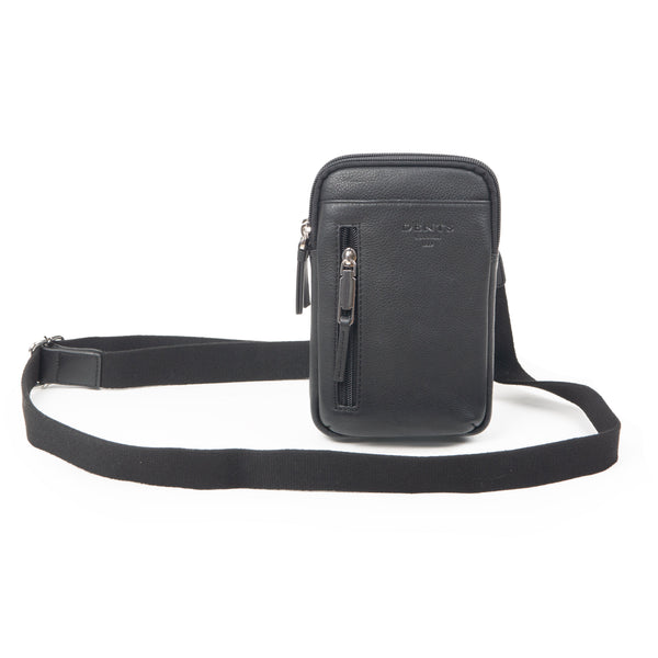 dents Men's Pebble Grain Leather Crossbody Phone Bag