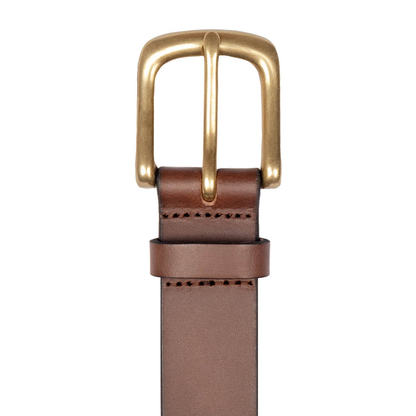 Dents Men's Polo Full-Grain Leather Belt With Brass Buckle