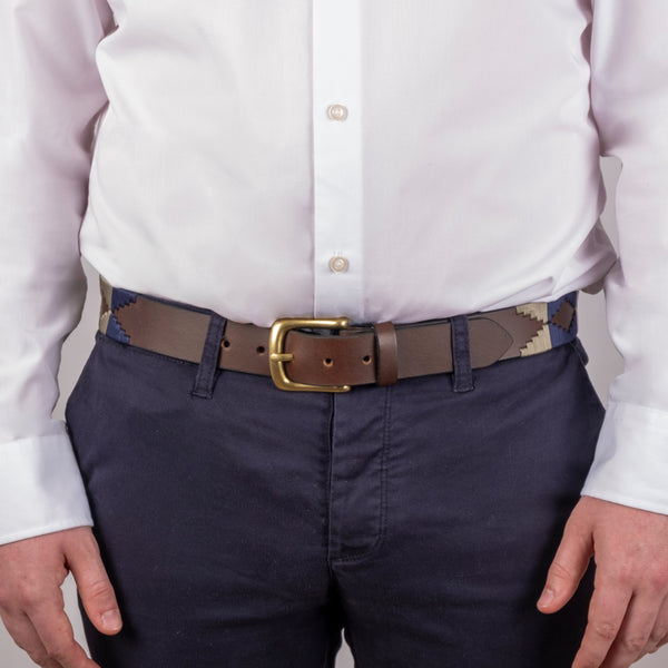 Dents Men's Polo Full-Grain Leather Belt With Brass Buckle