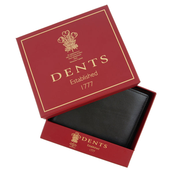 Dents Men's Smooth Nappa Leather Trifold Wallet With RFID Blocking And Coin