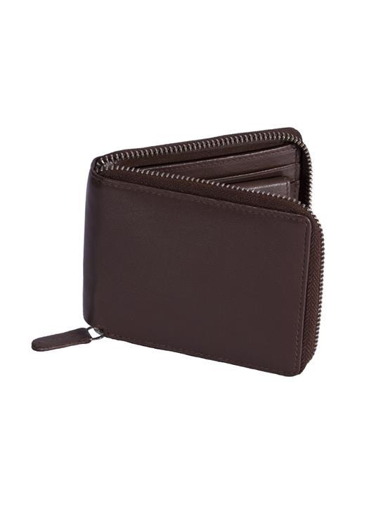 Dents Men's Smooth Nappa Leather Zip-Round Wallet With RFID Blocking And Coi