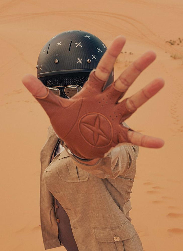 Dents Men's The Suited Racer Fingerless Crochet-Back Leather Driving Gloves