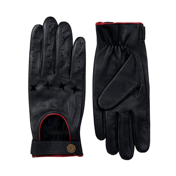 Dents Men's The Suited Racer Touchscreen Leather Driving Gloves With Wristwa