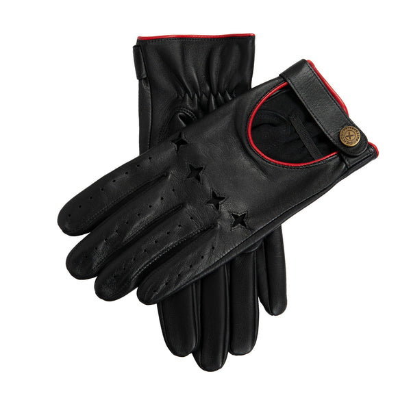 dents Men's The Suited Racer Touchscreen Leather Driving Gloves with Wristwa