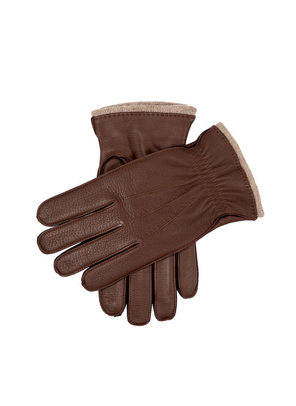 Dents Men’s Three-Point Cashmere-Lined Deerskin Leather Gloves With Cashmere