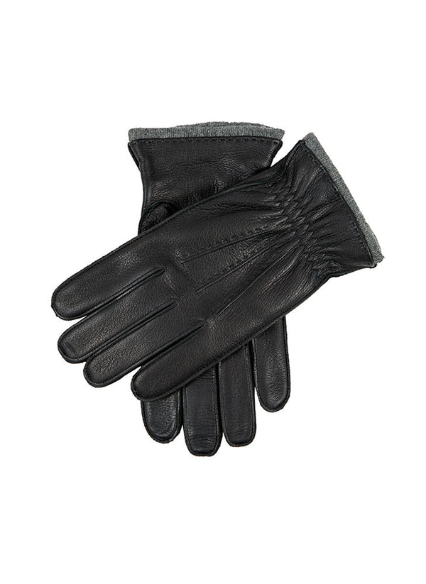 dents Men’s Three-Point Cashmere-Lined Deerskin Leather Gloves with Cashmere