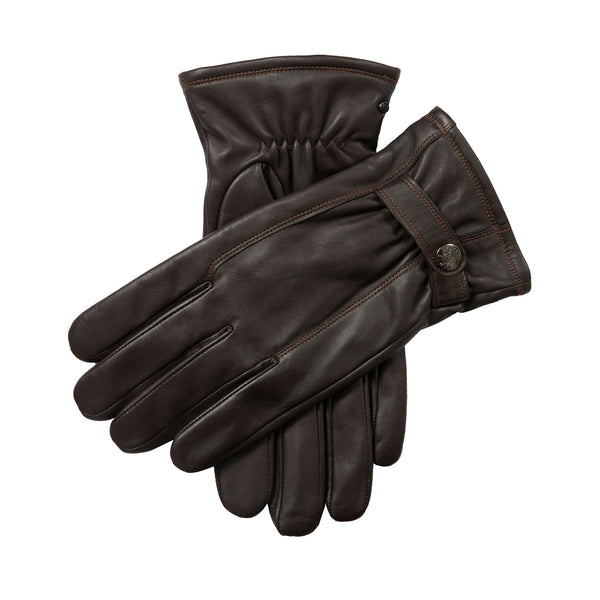 dents Men’s Touchscreen Lined Leather Gloves with Contrast Stitching