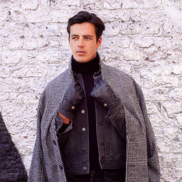 Dents Men’s Touchscreen Lined Leather Gloves With Stitch Detail