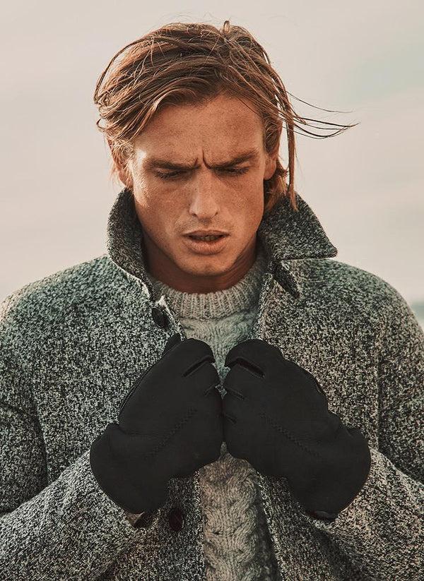 Dents Men’s Touchscreen Single-Point Leather And Sheepskin Gloves