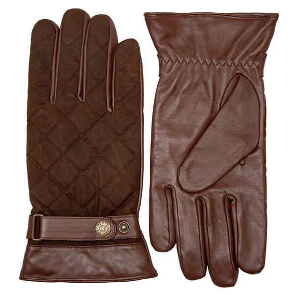 Dents Men's Touchscreen Water-Resistant Fleece-Lined Leather Gloves With Wax