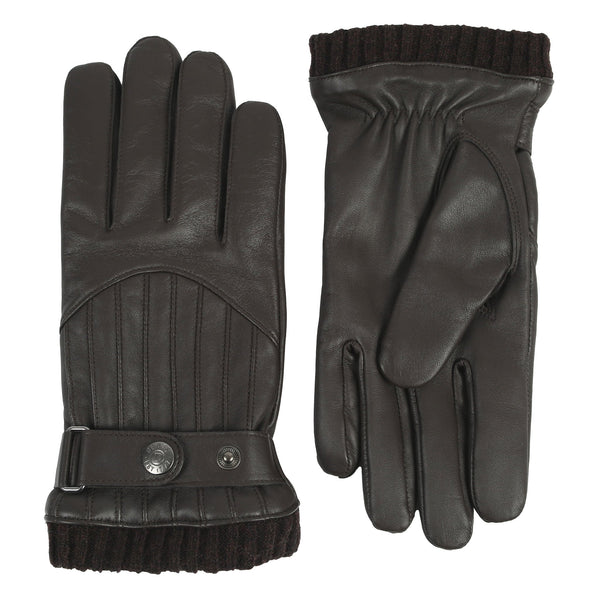 Dents Men’s Touchscreen Wool Blend-Lined Leather Gloves With Vertical Stitch