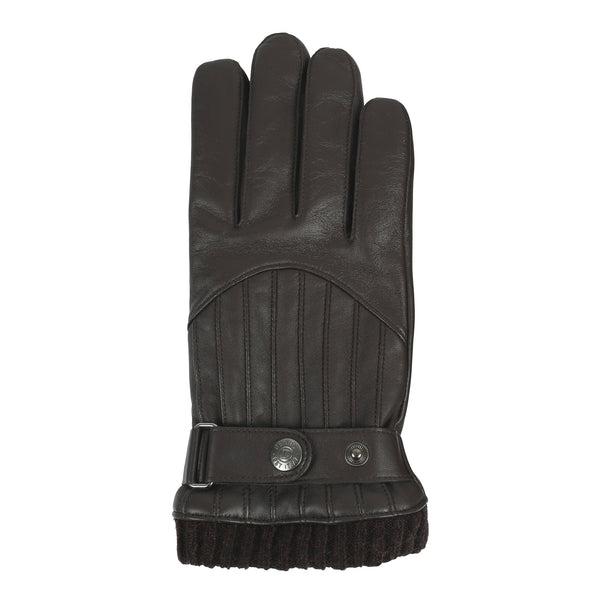 Dents Men’s Touchscreen Wool Blend-Lined Leather Gloves With Vertical Stitch