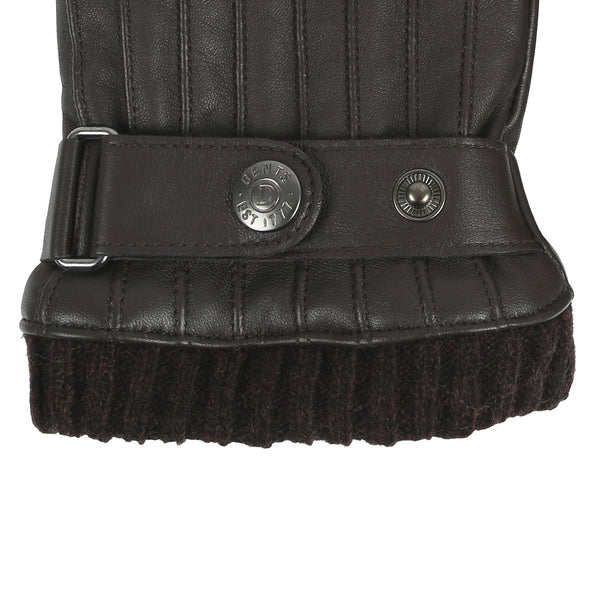 Dents Men’s Touchscreen Wool Blend-Lined Leather Gloves With Vertical Stitch