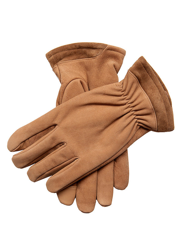 dents Men's Touchscreen Wool-Lined Nubuck Leather Gloves with Elasticated Cu