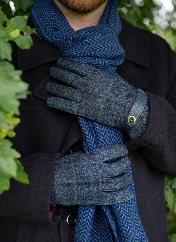 Dents Muncaster | Men's Abraham Moon Tweed & Deerskin Leather Gloves