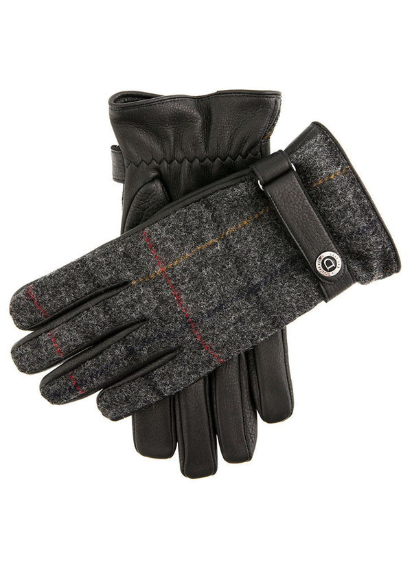Dents Muncaster | Men's Abraham Moon Tweed & Deerskin Leather Gloves