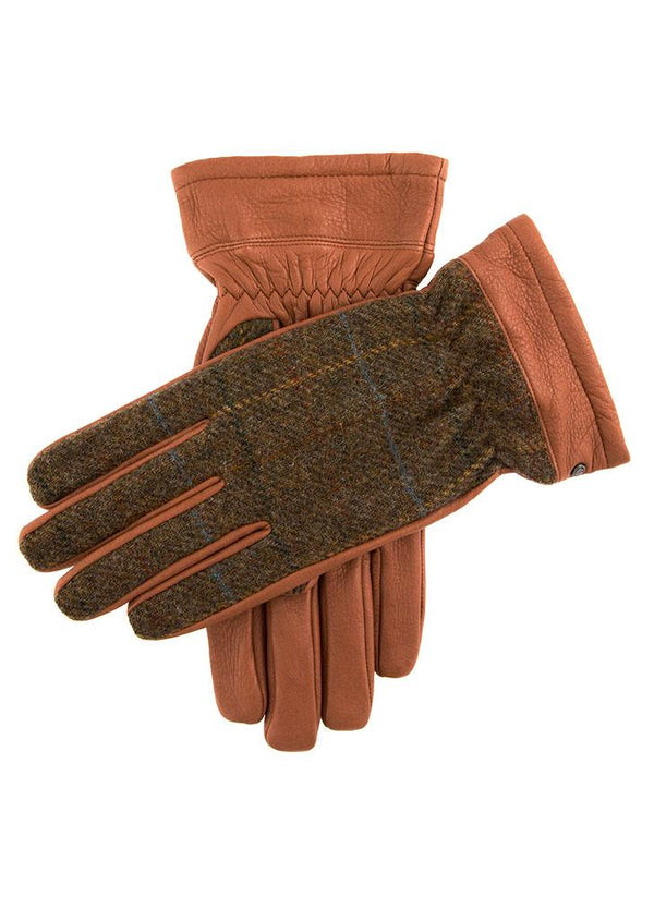 dents Richmond | Men's Abraham Moon Tweed & Deerskin Leather Gloves