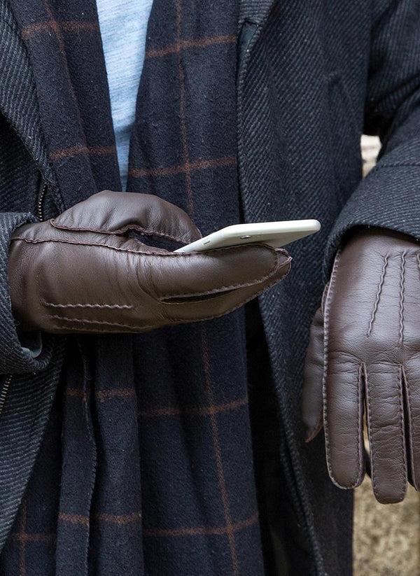 Dents Shaftesbury | Men's Cashmere Lined Touchscreen Leather Gloves