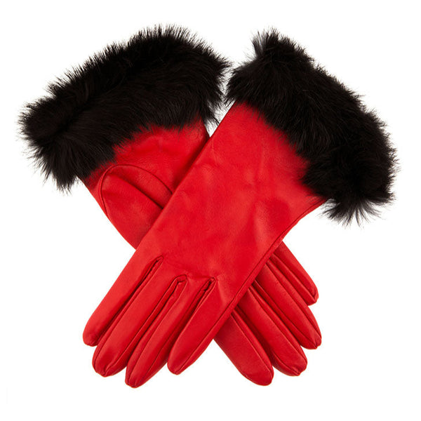 dents Women's Heritage Silk-Lined Leather Gloves with Fur Cuffs