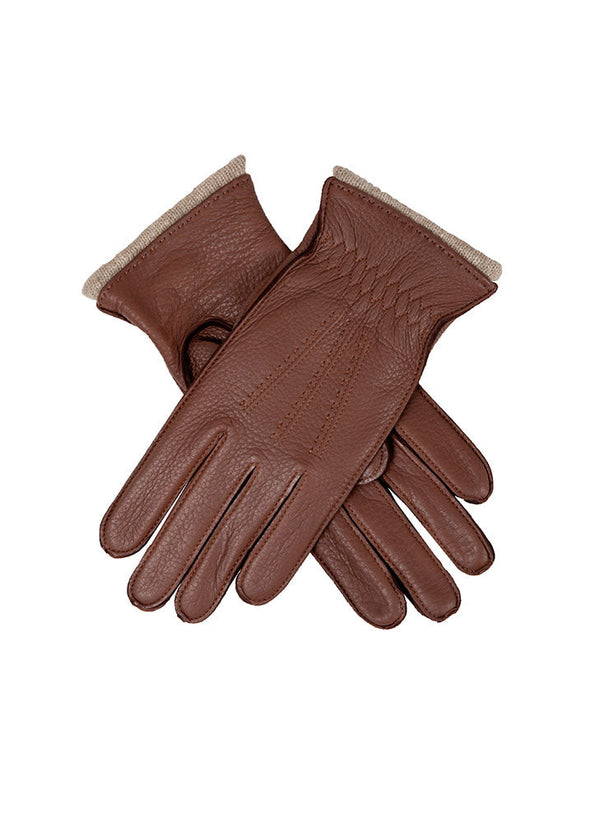 dents Women’s Three-Point Cashmere-Lined Deerskin Leather Gloves with Cashme