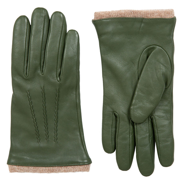 Dents Women’s Three-Point Wool-Lined Leather Gloves With Knitted Cuffs