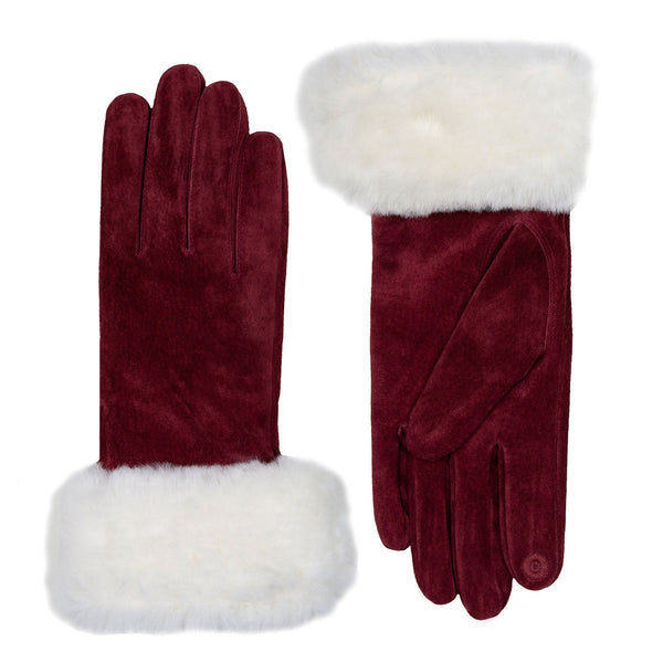 Dents Women’s Touchscreen Water Resistant Lined Suede Gloves With Sheepskin