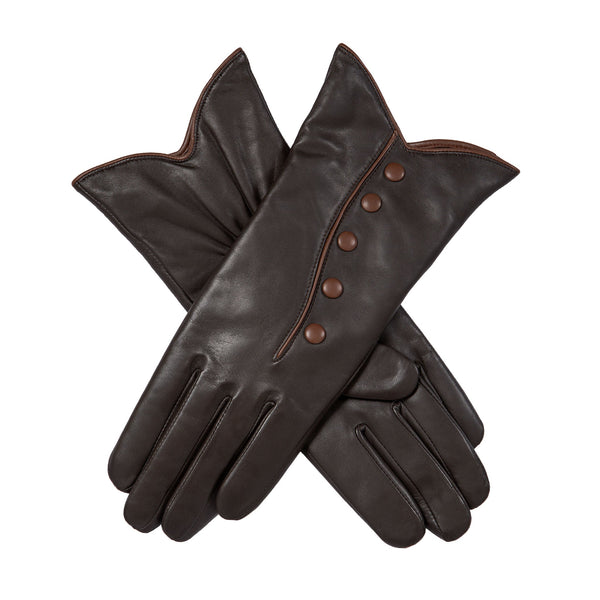 dents Women’s Wool-Lined Leather Gloves with Buttons and Piping dents Women’s Wool-Lined Leather Gloves with Buttons and Piping