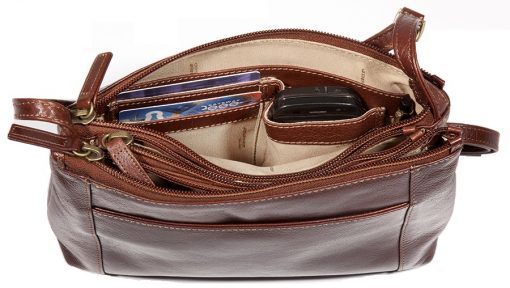 Derek Alexander BRISTOL- Small Three Zippered Compartment Crossbody (BR 8012)