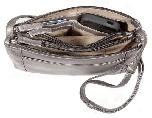 derek alexander CENTRAL PARK -Small Three Zippered Compartment Crossbody (CP 8847)