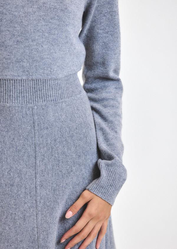 Derek Lam Bethany Long Sleeve Turtleneck Dress Grey Melange