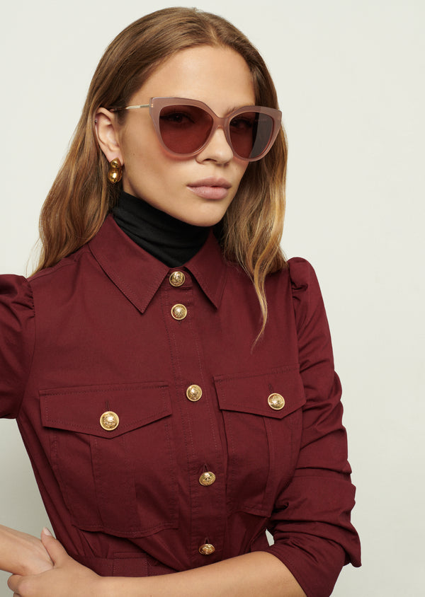 Derek Lam Campbell Cat Eye Oversized Sunglasses Mocha