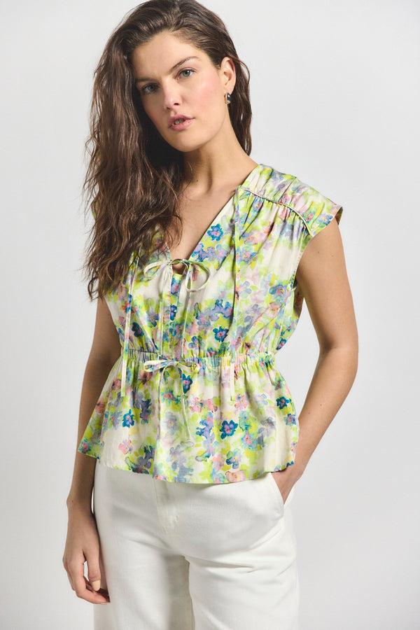 derek lam Caroline Double Tie Top Euphorbia Multi