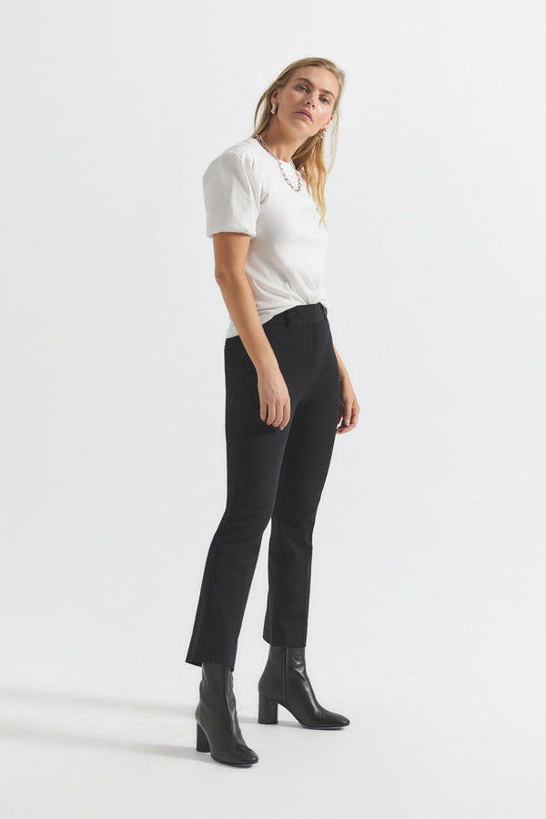 Derek Lam Crosby Crop Flare Trouser Black