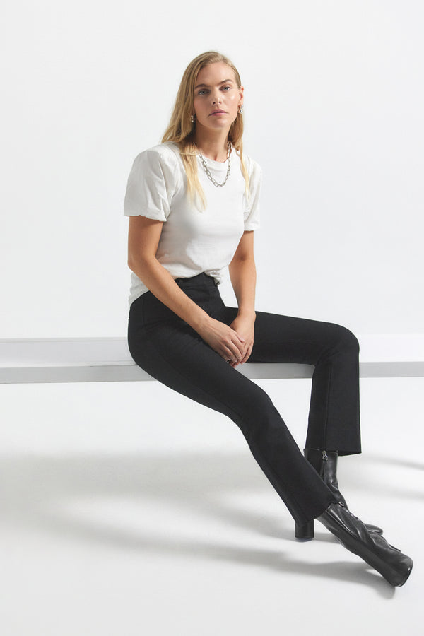 derek lam Crosby Crop Flare Trouser Black