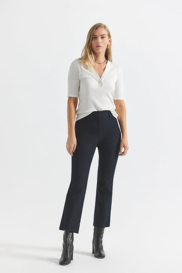 Derek Lam Crosby Crop Flare Trouser Midnight