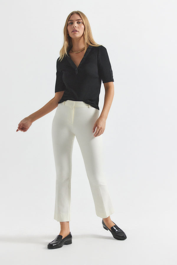 derek lam Crosby Crop Flare Trouser Soft White