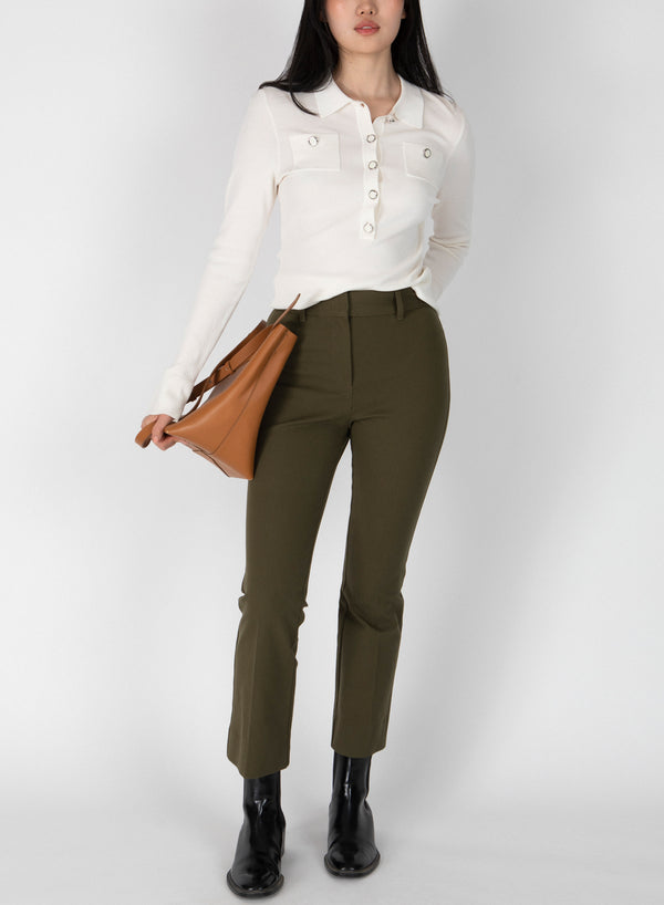 derek lam Crosby Cropped Flare Trouser Army