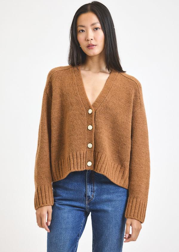 derek lam Lailah Oversized Cardigan Mocha Mousse